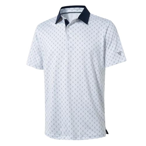 MAELREG Golf Shirts For Men Short Sleeve Print Collared Mens Polo Shirt