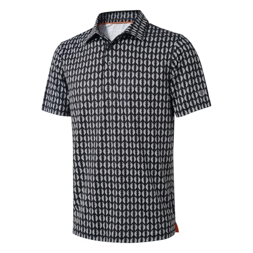 MAELREG Golf Shirts for Men Short Sleeve Print Collared Mens Polo Shirt