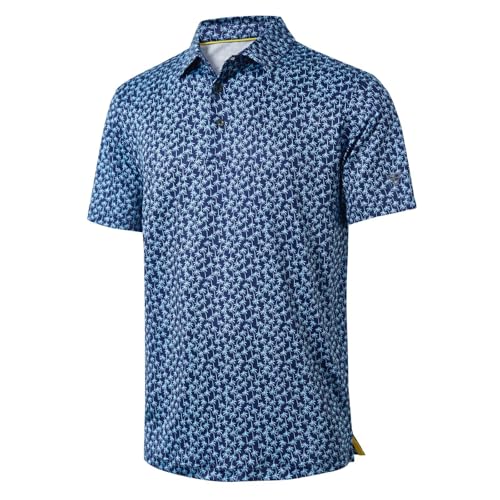 MAELREG Golf Shirts for Men Short Sleeve Print Collared Mens Polo Shirt