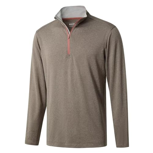 M MAELREG Quarter Zip Golf Pullover Men Dry Fit Long Sleeve Performance Wicking Mock Neck 1/4 Zip Pullover Mens Sweatshirt