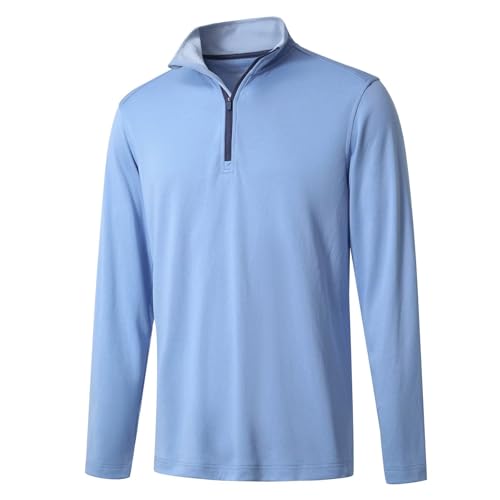 M MAELREG Quarter Zip Golf Pullover Men Dry Fit Long Sleeve Performance Wicking Mock Neck 1/4 Zip Pullover Mens Sweatshirt