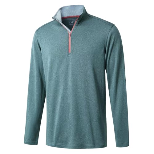 M MAELREG Quarter Zip Golf Pullover Men Dry Fit Long Sleeve Performance Wicking Mock Neck 1/4 Zip Pullover Mens Sweatshirt