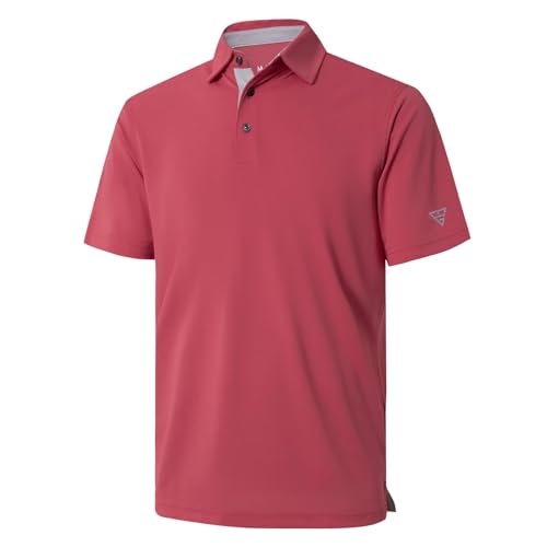 Mens Golf Shirt Short and Long Sleeve Moisture Wicking Dry Fit Performance Solid Casual Pique Golf Polo Shirts for Men