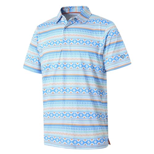 MAELREG Golf Shirts for Men Short Sleeve Print Collared Mens Polo Shirt