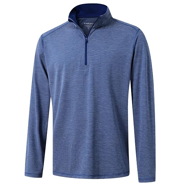 M MAELREG Quarter Zip Pullover Men Performance Dry Fit Stripe Mock Neck Midlayer Golf 1/4 Zip Pullover Mens Sweatshirt