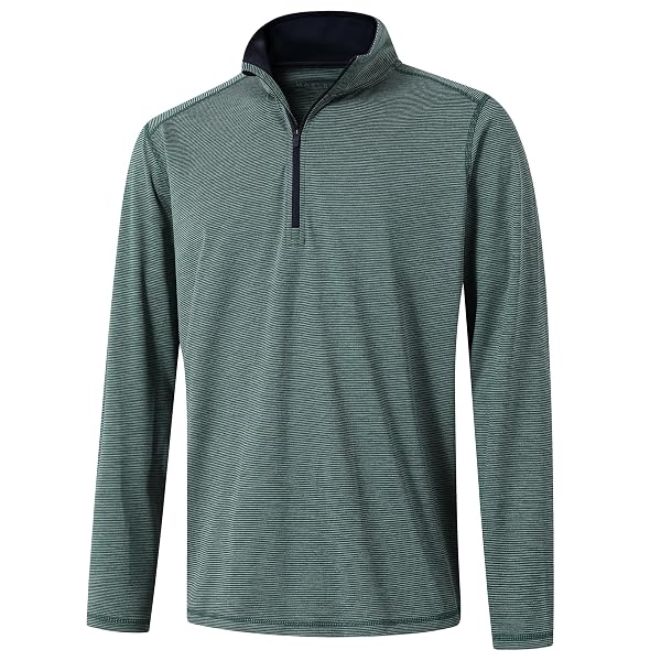 M MAELREG Quarter Zip Pullover Men Performance Dry Fit Stripe Mock Neck Midlayer Golf 1/4 Zip Pullover Mens Sweatshirt
