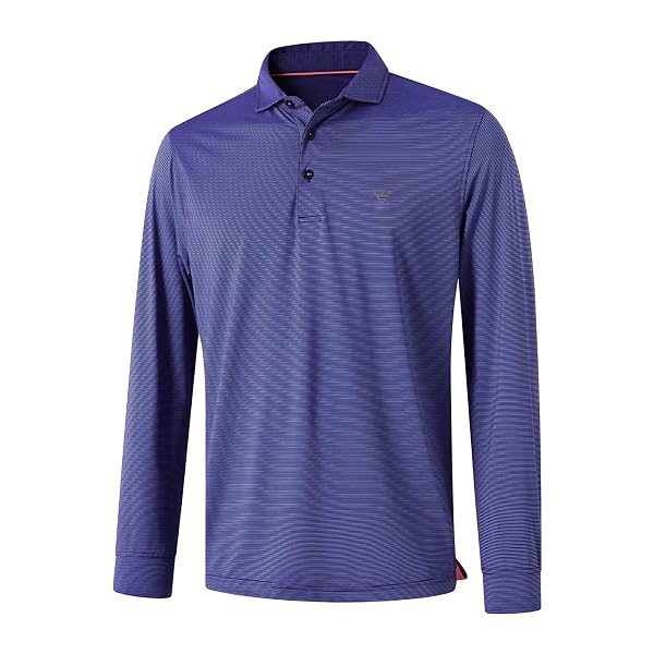 M MAELREG Short and Long Sleeve Polo Shirts for Men Dry Fit Performance Moisture Wicking Sport Pin Striped Mens Golf Shirts
