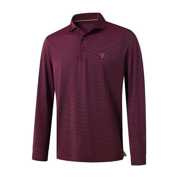 M MAELREG Short and Long Sleeve Polo Shirts for Men Dry Fit Performance Moisture Wicking Sport Pin Striped Mens Golf Shirts