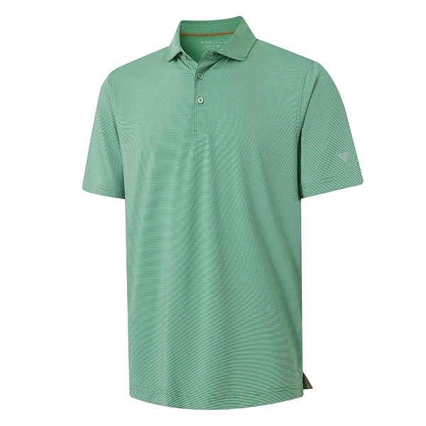 M MAELREG Short and Long Sleeve Polo Shirts for Men Dry Fit Performance Moisture Wicking Sport Pin Striped Mens Golf Shirts