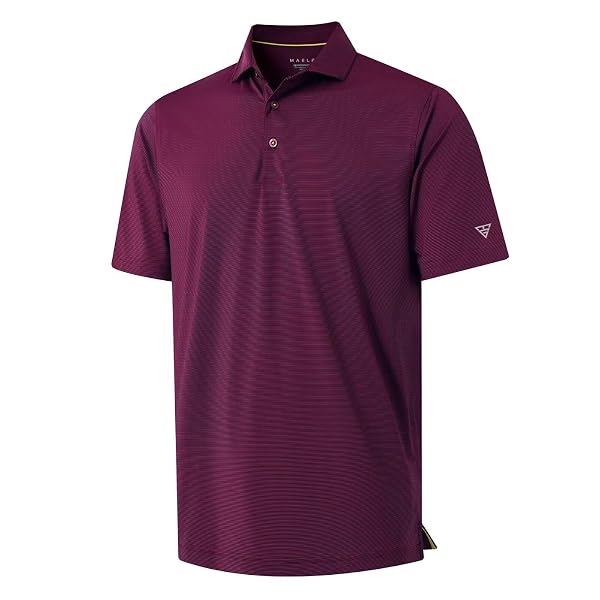 M MAELREG Short and Long Sleeve Polo Shirts for Men Dry Fit Performance Moisture Wicking Sport Pin Striped Mens Golf Shirts