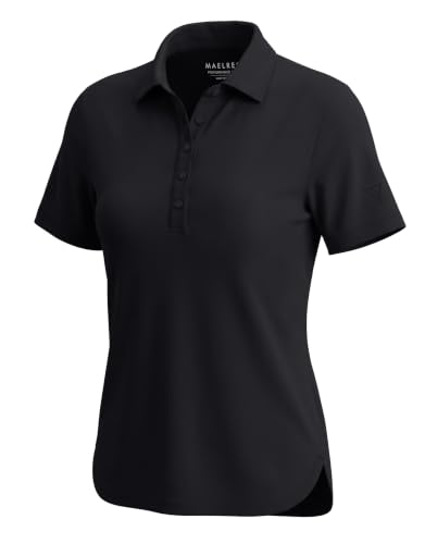 M MAELREG Womens Golf Shirt Short Sleeve 5 Buttons Quick Dry Casual Solid Moisture Wicking Tennis Polo Shirts for Women