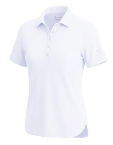 M MAELREG Womens Golf Shirt Short Sleeve 5 Buttons Quick Dry Casual Solid Moisture Wicking Tennis Polo Shirts for Women