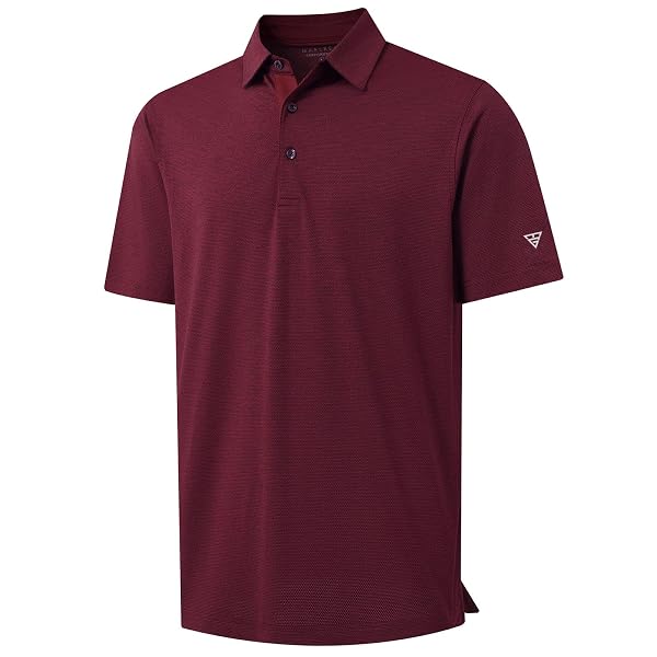M MAELREG Golf Shirts for Men Dry Fit Short Sleeve Performance Moisture Wicking Heather Jacquard Active Mens Polo Shirts
