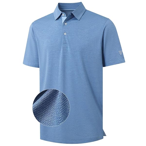 M MAELREG Golf Shirts for Men Dry Fit Short Sleeve Performance Moisture Wicking Heather Jacquard Active Mens Polo Shirts