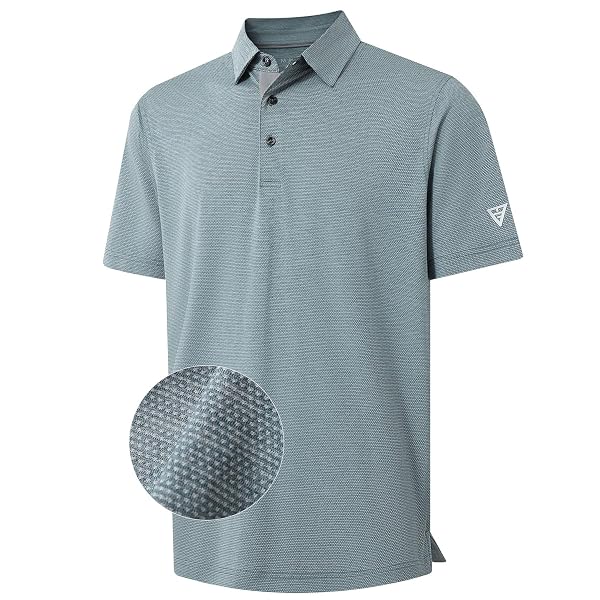 M MAELREG Golf Shirts for Men Dry Fit Short Sleeve Performance Moisture Wicking Heather Jacquard Active Mens Polo Shirts