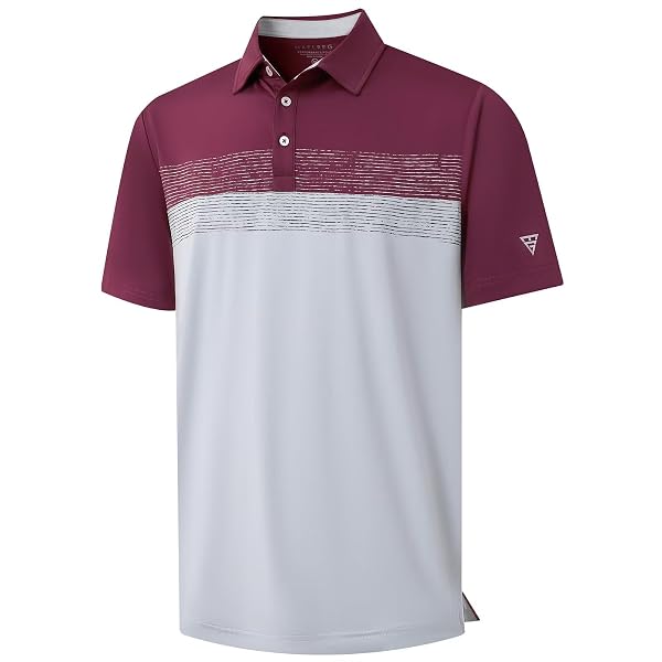 M MAELREG Golf Shirts for Men Dry Fit Performance Chest Print Color Block Moisture Wicking Casual Short Sleeve Polo Shirts