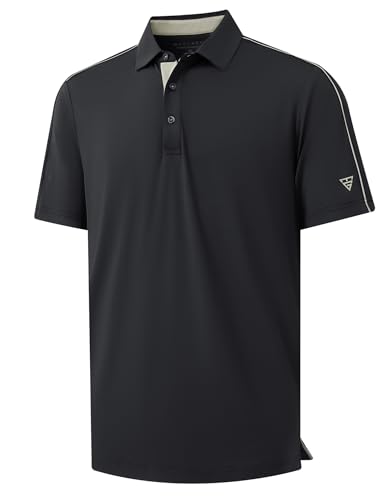 M MAELREG Collarless Golf Shirts for Men Dry Fit Moisture Wicking Performance Solid Casual Mens Henley Shirts Short Sleeve