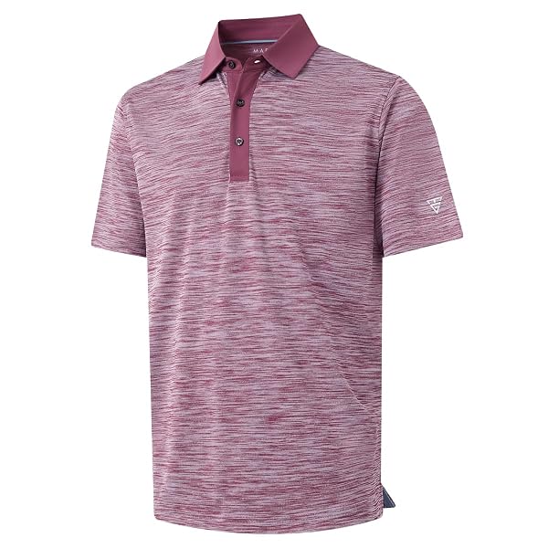 M MAELREG Golf Shirts for Men Dry Fit Short Sleeve Casual Performance Moisture Wicking Heather Pique Collared Polo Shirts