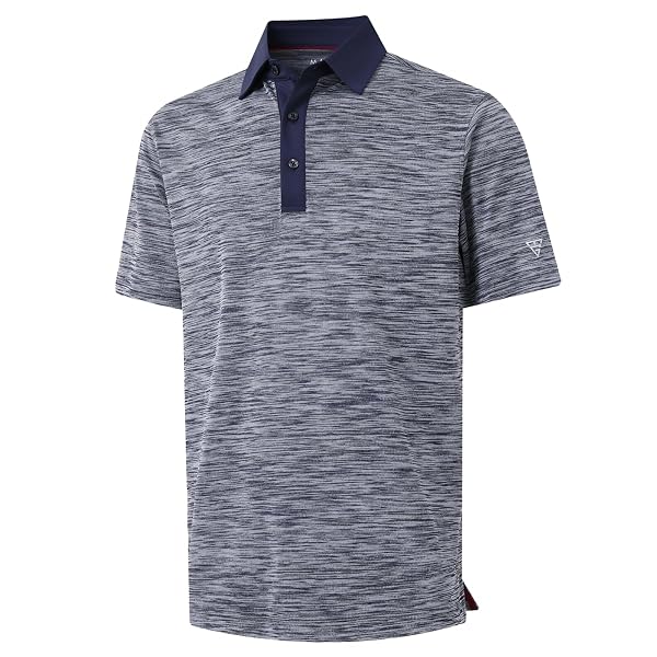 M MAELREG Golf Shirts for Men Dry Fit Short Sleeve Casual Performance Moisture Wicking Heather Pique Collared Polo Shirts