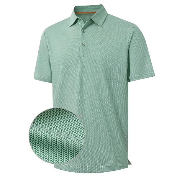 M MAELREG Golf Shirts for Men Dry fit Sports Jacquard Lightweight Performance Texture Short Sleeve Collared Polo Shirts