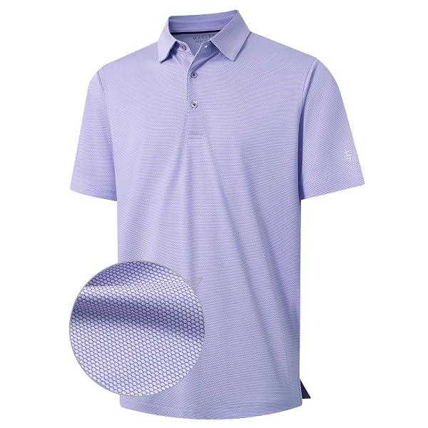 M MAELREG Golf Shirts for Men Dry fit Sports Jacquard Lightweight Performance Texture Short Sleeve Collared Polo Shirts
