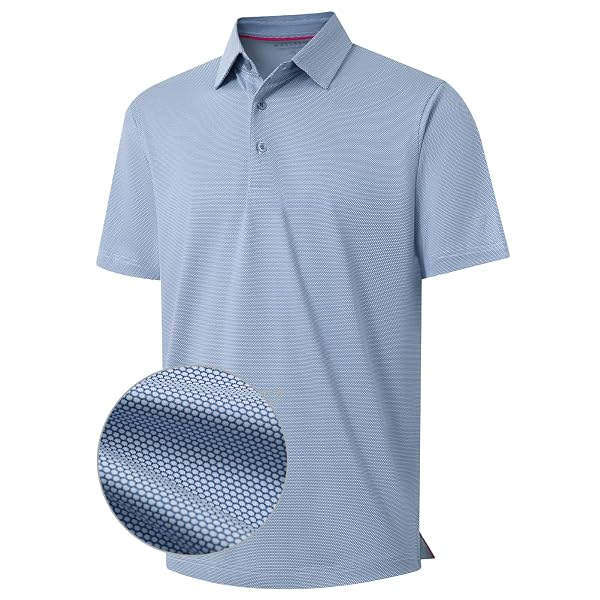 M MAELREG Golf Shirts for Men Dry fit Sports Jacquard Lightweight Performance Texture Short Sleeve Collared Polo Shirts