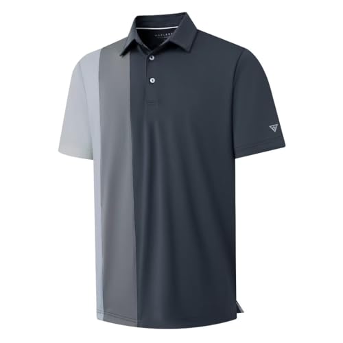 M MAELREG Mens Golf Polo Shirts Short Sleeve Dry Fit Casual Performance Moisture Wicking Color Block Polo Shirts for Men