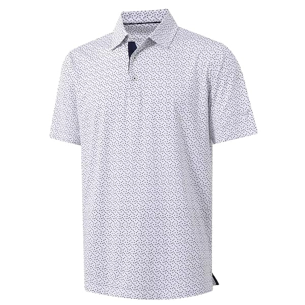 M MAELREG Mens Golf Shirt Short Sleeve Dry Fit Print Patterns Collared Polo