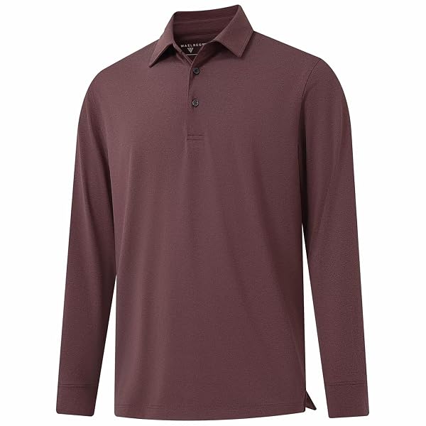 M MAELREG Golf Shirts for Men Dry Fit Performance Lightweight Heather Contrast Collar Mens Polo Shirts Short and Long Sleeve