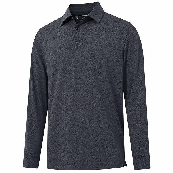 M MAELREG Golf Shirts for Men Dry Fit Performance Lightweight Heather Contrast Collar Mens Polo Shirts Short and Long Sleeve