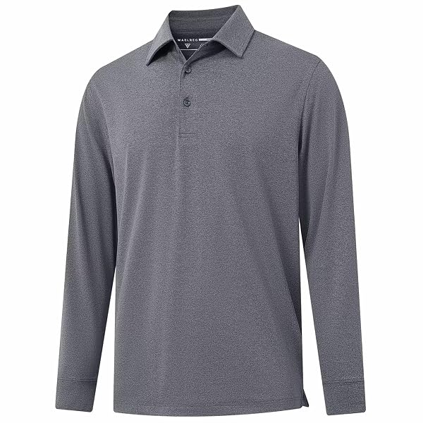 M MAELREG Golf Shirts for Men Dry Fit Performance Lightweight Heather Contrast Collar Mens Polo Shirts Short and Long Sleeve