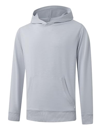 M MAELREG Mens Hoodies Pullover Performance Heather Kangaroo Pocket Thin Hooded Sweatshirt Athletic Golf Hoodies for Men