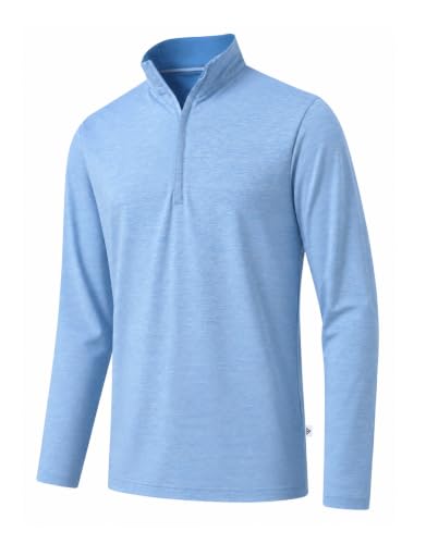 M MAELREG Quarter Zip Pullover Men Dry Fit Brushed Performance Long Sleeve Mock Neck Sports Golf 1/4 Zip Sweatshirts for Men