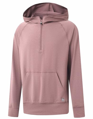 M MAELREG Hoodies For Men Long Sleeve Kangaroo Pocket Lightweight Heather Golf Quarter Zip Mens Sweatshirts Hoodies Pullover