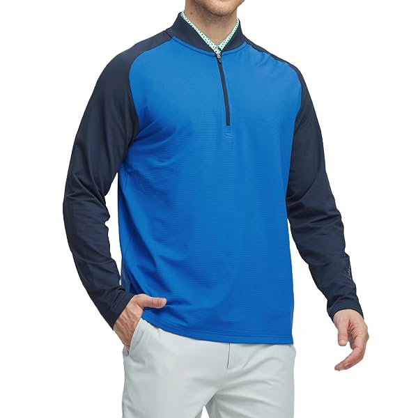M MAELREG Quarter Zip Pullover Men Moisture Wicking Micro Fleece Performance Raglan Collarless Golf Sweatshirts for Men