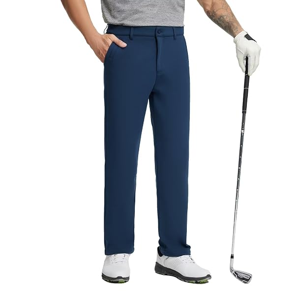 M MAELREG Golf Fleece Lined Pants Men Softshell Water-Resistant Workout Casual Outdoor Hiking Insulated Winter Pants for Men