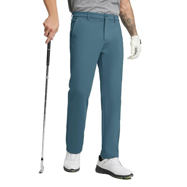 M MAELREG Golf Fleece Lined Pants Men Softshell Water-Resistant Workout Casual Outdoor Hiking Insulated Winter Pants for Men