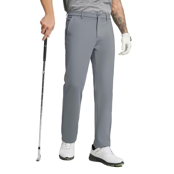 M MAELREG Golf Fleece Lined Pants Men Softshell Water-Resistant Workout Casual Outdoor Hiking Insulated Winter Pants for Men