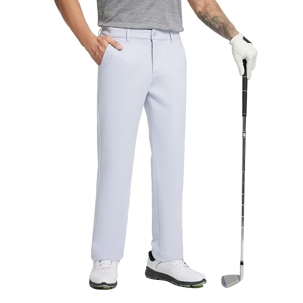 M MAELREG Golf Fleece Lined Pants Men Softshell Water-Resistant Workout Casual Outdoor Hiking Insulated Winter Pants for Men