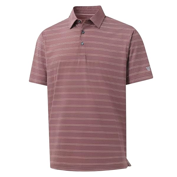 M MAELREG Golf Shirts for Men Moisture Wicking Striped Polo Performance Dry Fit Business Sports Mens Polo Shirts Short Sleeve