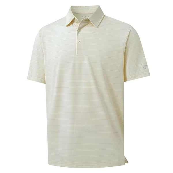 M MAELREG Golf Shirts for Men Moisture Wicking Striped Polo Performance Dry Fit Business Sports Mens Polo Shirts Short Sleeve