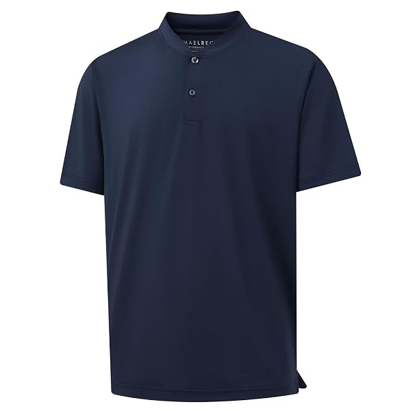 M MAELREG Collarless Golf Shirts for Men Dry Fit Moisture Wicking Performance Solid Casual Mens Henley Shirts Short Sleeve