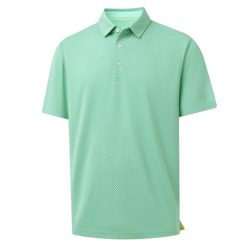 M MAELREG Golf Shirts for Men Moisture Wicking Jacquard Breathable Performance Dry Fit Collared Mens Polo Shirts Short Sleeve