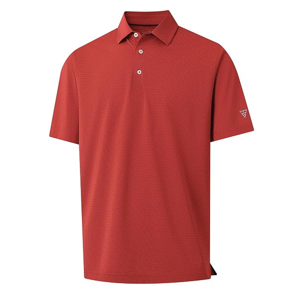 M MAELREG Mens Polo Shirts Short Sleeve Quick Dry Moisture Wicking Athletic Performance Jacquard Collared Golf Shirt for Men