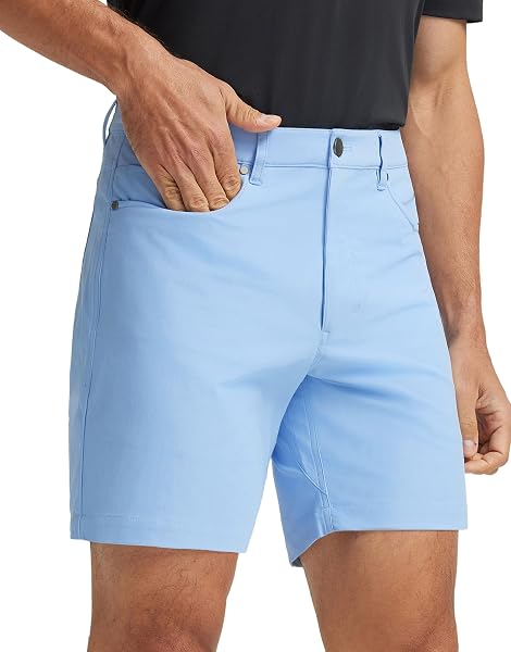 M MAELREG Golf Shorts Men 7" 9" Inseam Lightweight Quick Dry Stretch Flat Front Casual Moisture Wicking Mens Dress Shorts