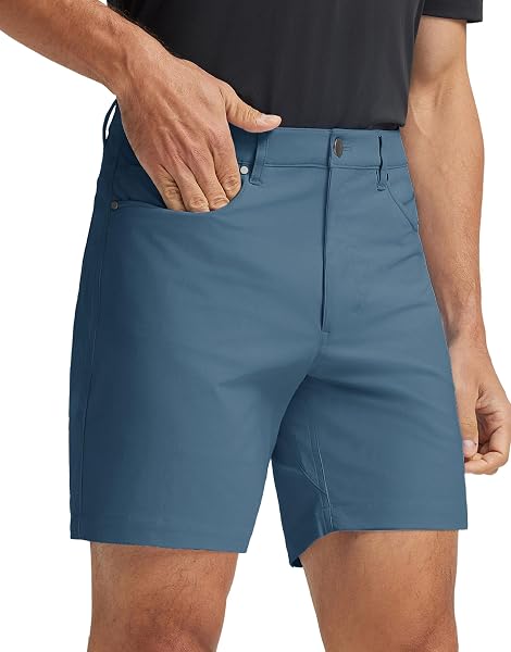 M MAELREG Golf Shorts Men 7" 9" Inseam Lightweight Quick Dry Stretch Flat Front Casual Moisture Wicking Mens Dress Shorts