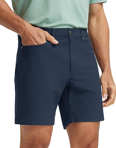 M MAELREG Golf Shorts Men 7" 9" Inseam Lightweight Quick Dry Stretch Flat Front Casual Moisture Wicking Mens Dress Shorts