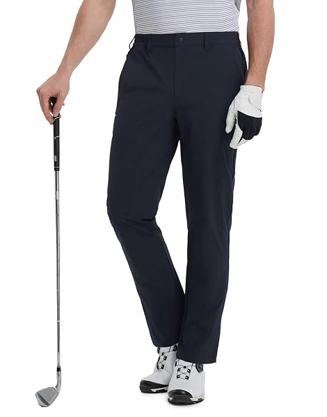 M MAELREG Mens Golf Pants 5 Pockets Lightweight - 30"/32"/34" Dry Fit Water-Resistant Stretch Dress Work Mens Casual Pants