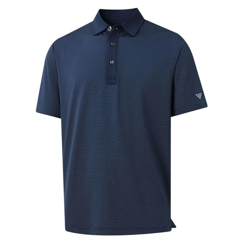 M MAELREG Mens Golf Shirts Moisture Wicking Dry Fit Business Casual Stretch Jacquard Short Sleeve Golf Polo Shirts for Men