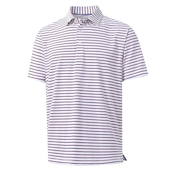 M MAELREG Boys' Polo Shirt Striped Short Sleeve Moisture Wicking Performance Stretch Active Casual Collared Kids Golf Shirt